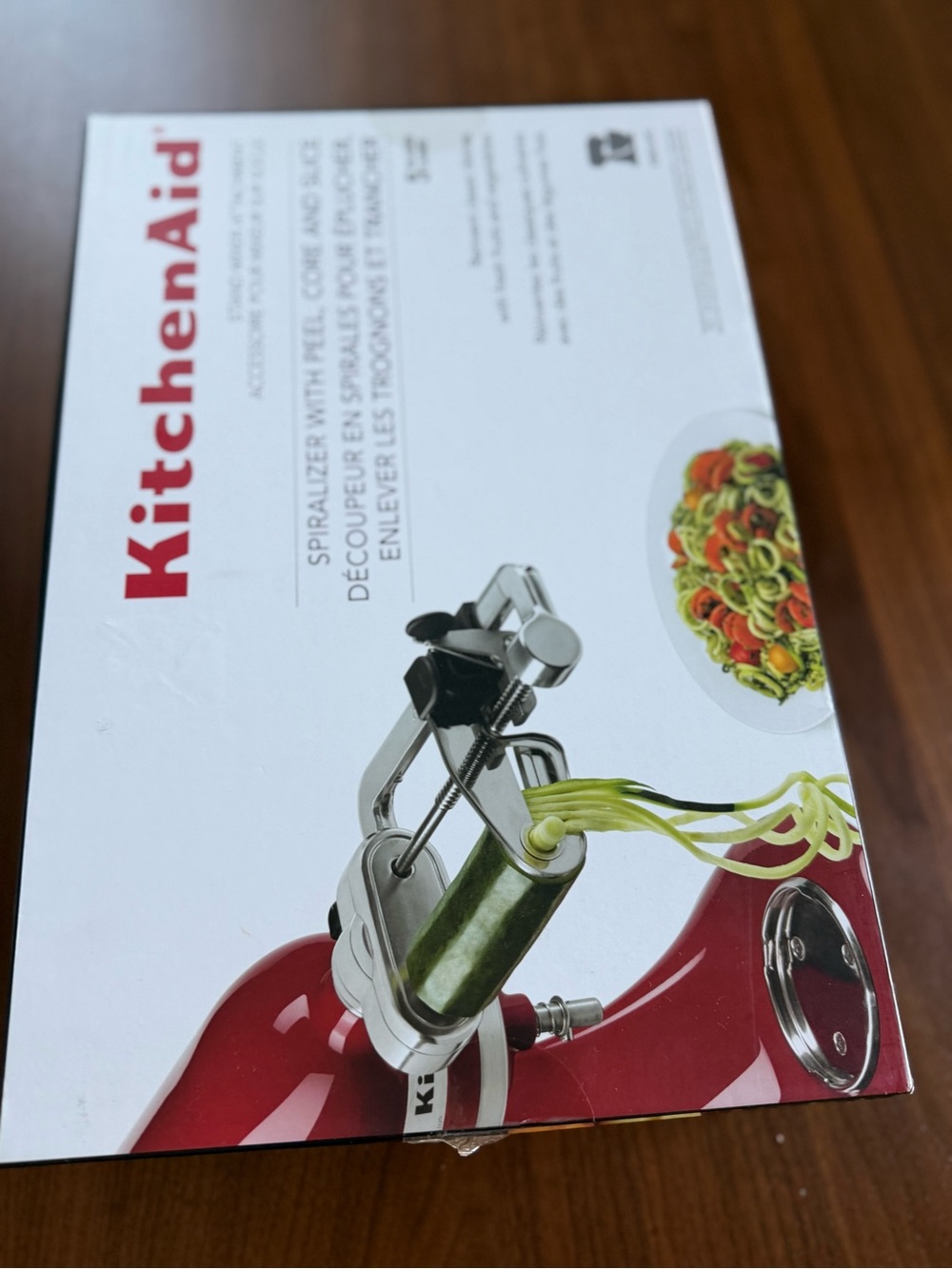 KitchenAid Red and Silver Spiralizer Mixer Attachment